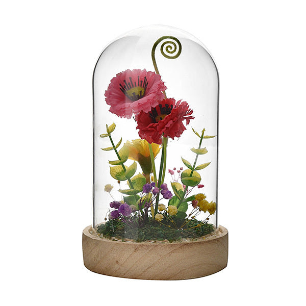 The Cottage  Glass Flower Vase With Dome