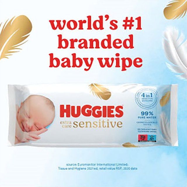 Huggies Extra Care Sensitive 99% Water Baby Wipes Big Pack   8 x 56 per pack