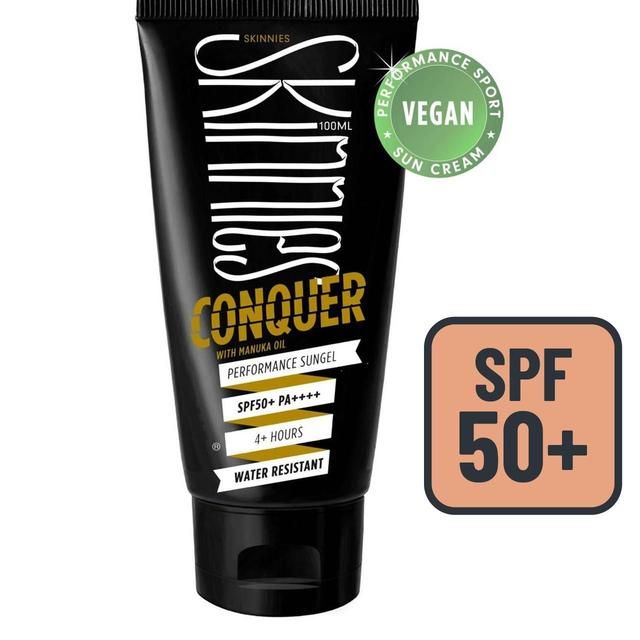 Skinnies SPF 50+ Sunscreen Sungel Conquer Vegan   100ml GOODS M&S   