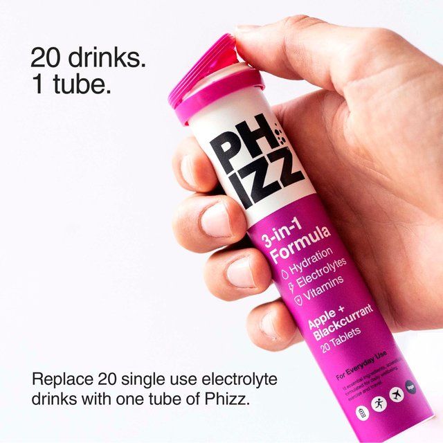 Phizz Apple+Blackcurrant 3in1 Hydration Electrolyte & Vitamin Effervescent   20 per pack GOODS M&S   