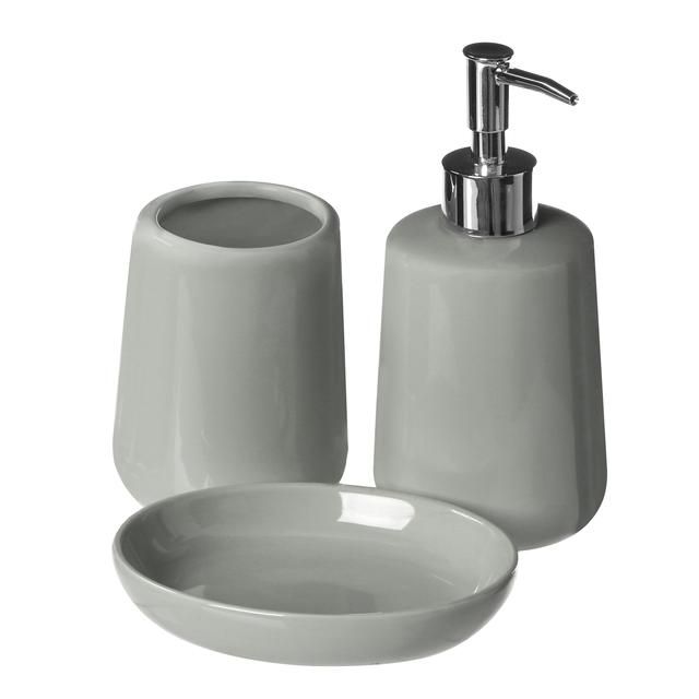 Premier Housewares Bathroom Set Grey    3 per pack