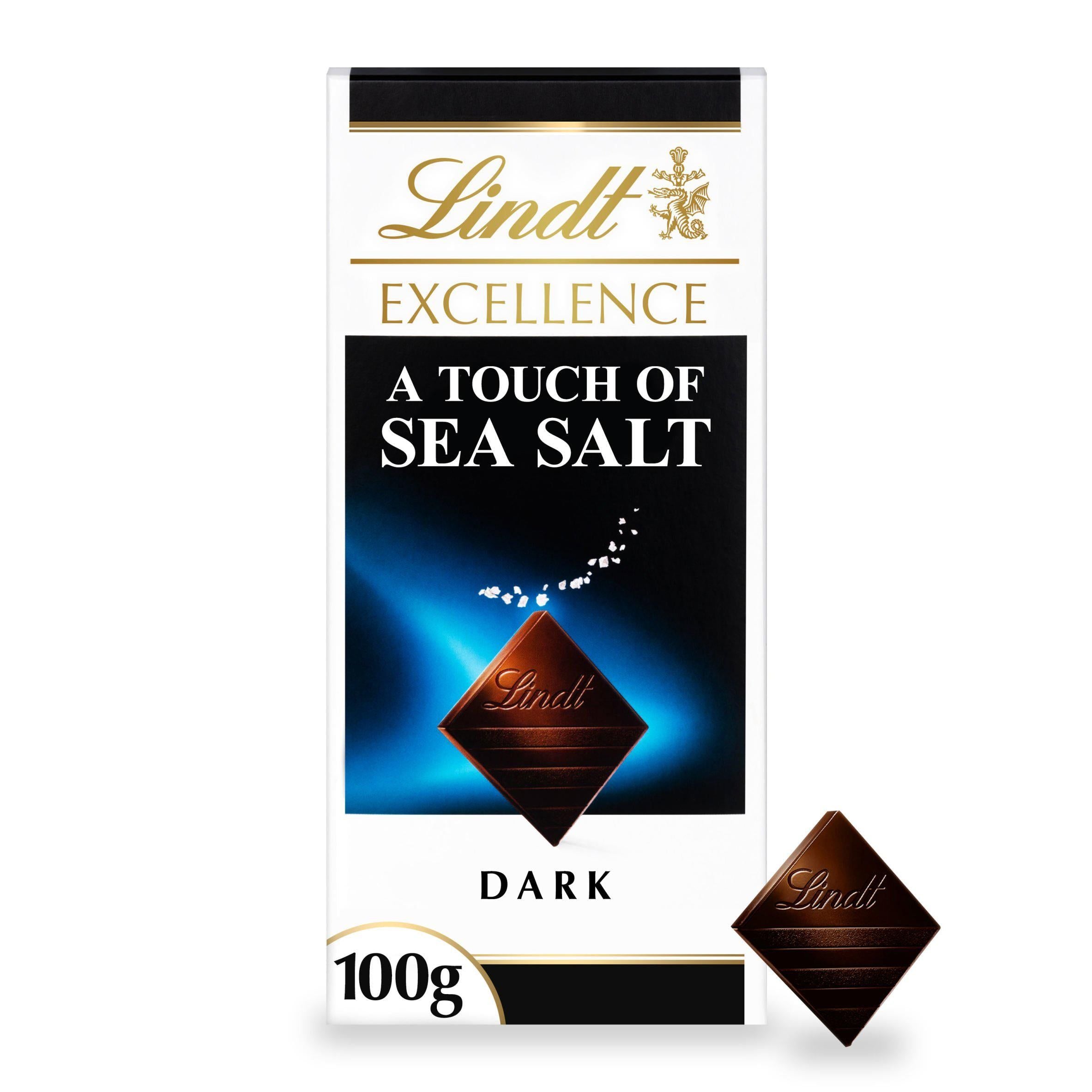 Lindt Excellence Dark Sea Salt Chocolate Bar 100g Block chocolate bars Sainsburys   