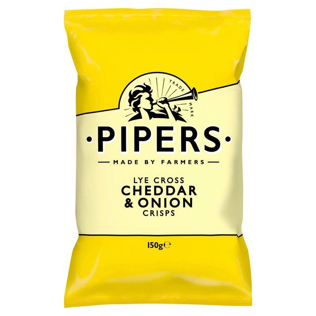 Pipers Lye Cross Cheddar & Onion Sharing Bag Crisps   150g GOODS M&S   