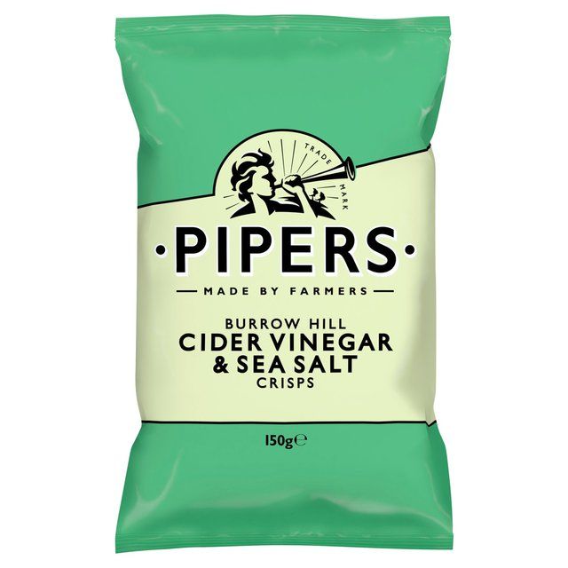 Pipers Burrow Hill Cider Vinegar & Sea Salt Sharing Bag Crisps   150g