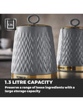 Tower Set of 3 Grey Empire Storage Jars