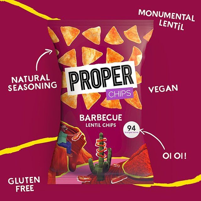 Properchips Barbecue Lentil Chips   85g