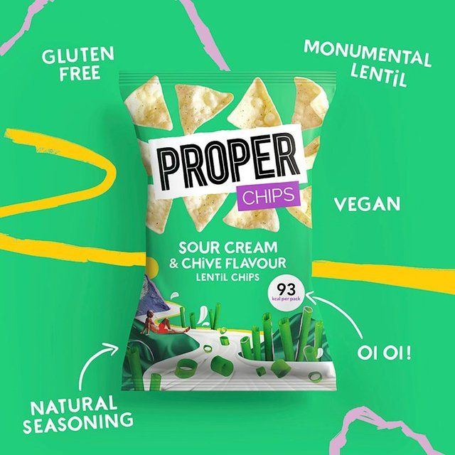 Properchips Sour Cream & Chive Lentil Chips   20g