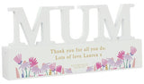 Personalised Message Wild Flower Wooden MUM Ornament GOODS Argos