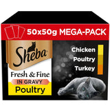 Sheba Sheba Fresh & Fine Wet Cat Food Pouches Poultry in Gravy Mega Pack GOODS ASDA   