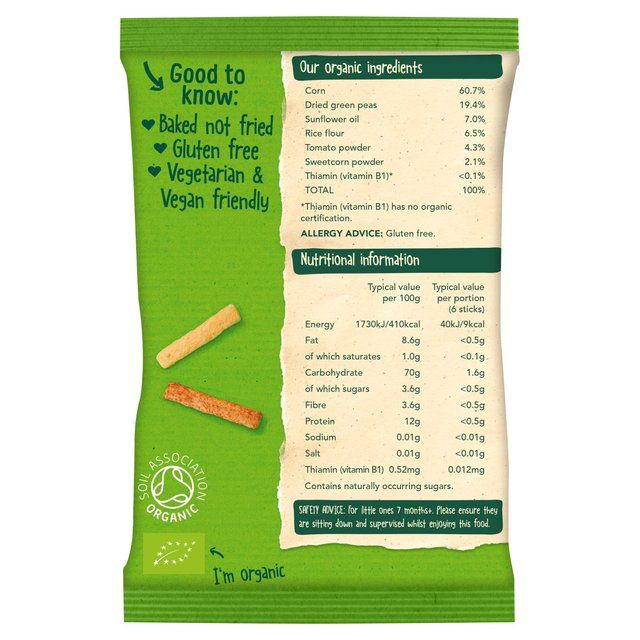 Organix Melty Veggie Organic Stix 7 mths+ Multipack   4 x 15g