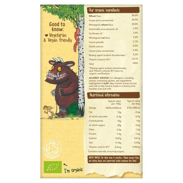 Organix Cocoa & Vanilla Organic Gruffalo Biscuits 12 mths+ Multipack   5 x 20g GOODS M&S   