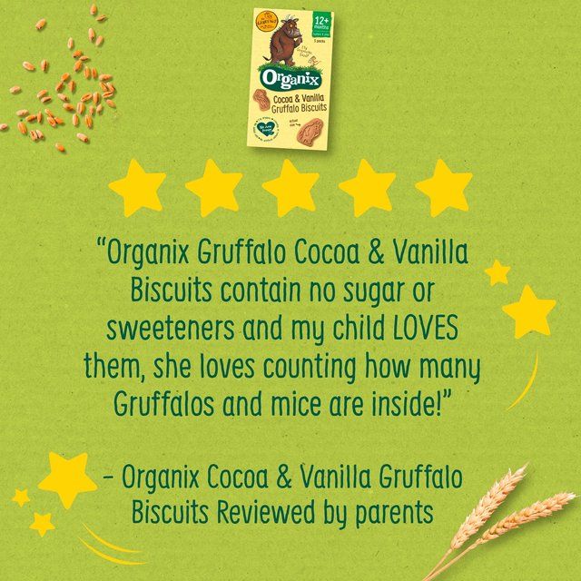 Organix Cocoa & Vanilla Organic Gruffalo Biscuits 12 mths+ Multipack   5 x 20g GOODS M&S   