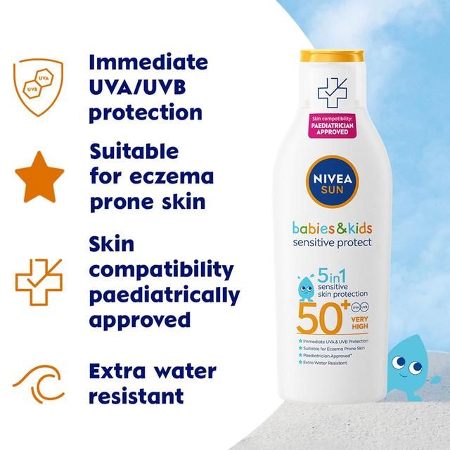 NIVEA SUN Kids Sensitive Protect SPF 50+ Sun Lotion   200ml GOODS M&S   