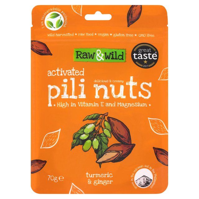 Raw & Wild Activated Pili Nuts Turmeric & Ginger Organic   70g