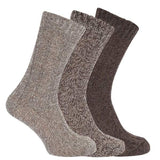 Mens Wool Blend Boot Socks (Pack Of 3) (UK Shoe 6-11) GOODS Superdrug Shades of Brown  