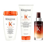 K&eacute;rastase Nutritive Shampoo, Conditioner &amp; Hair Serum Set, Hydrating Routine for Dry Hair Lacking Nutrition Trio