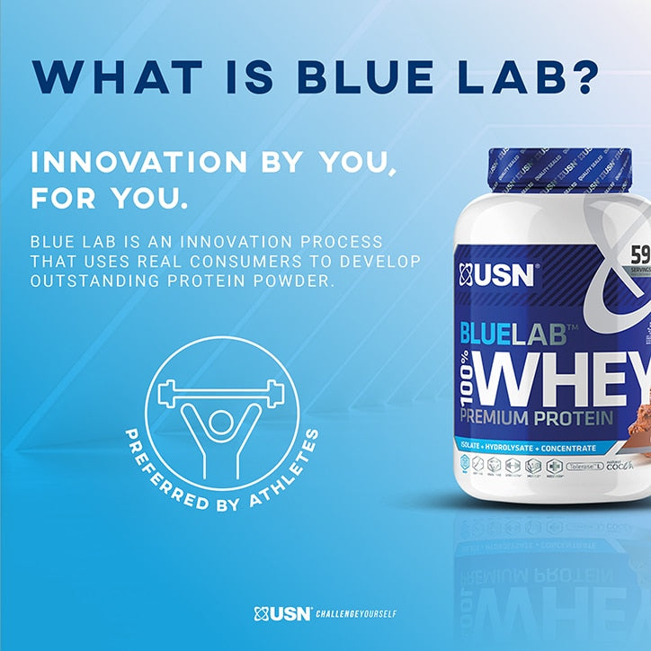 USN Blue Lab Whey Premium Protein Powder Strawberry 2kg Whey Protein Holland&Barrett   