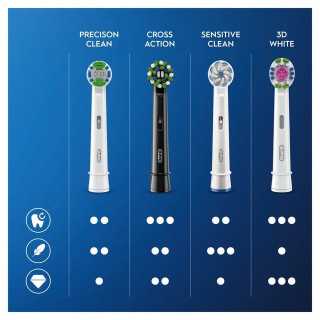 Oral B Crossaction Toothbrush Heads Black   4 per pack