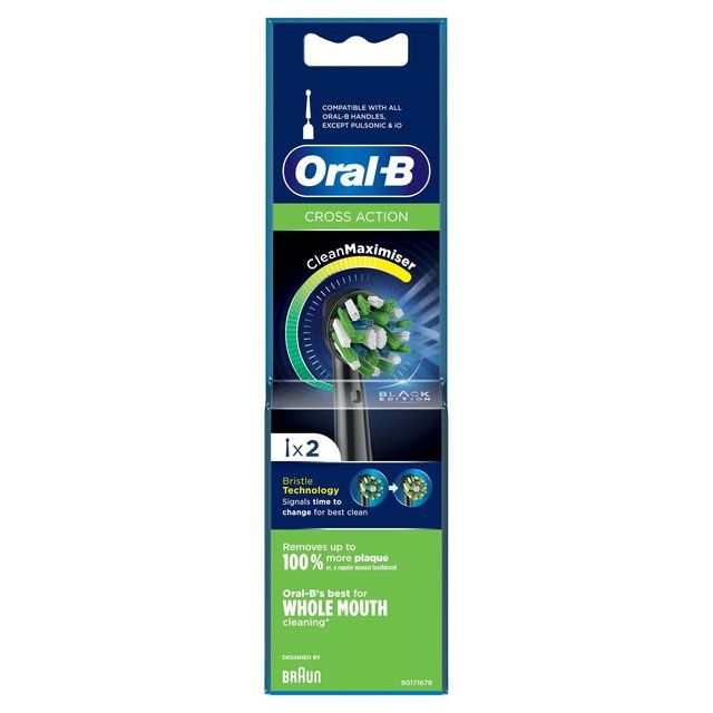 Oral B Crossaction Toothbrush Heads Black   2 per pack GOODS M&S   