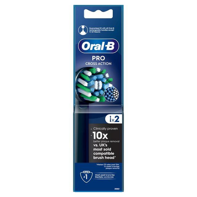 Oral B Crossaction Toothbrush Heads Black   2 per pack GOODS M&S   