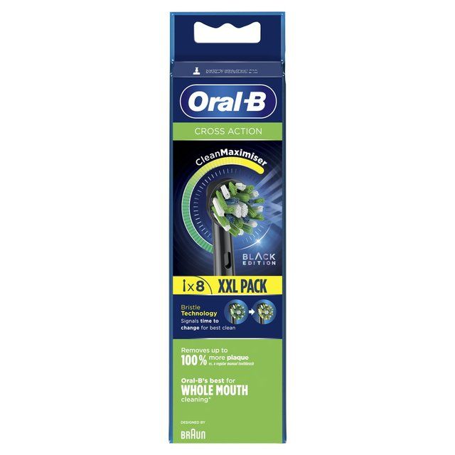 Oral B Crossaction Toothbrush Heads Black   8 per pack GOODS M&S   