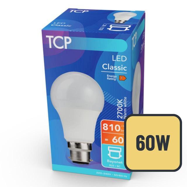 TCP Classic LED Bayonet 60W Light Bulb GOODS M&S   