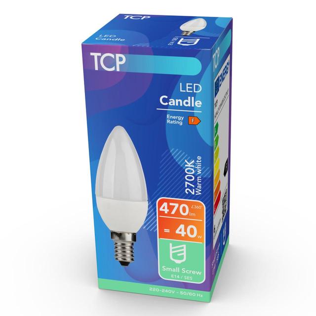 TCP Candle Coated Small Screw 40W Light Bulb GOODS M&S   