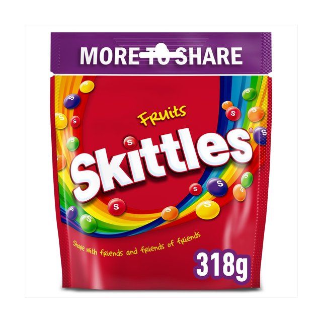 Skittles Vegan Chewy Sweets Fruit Flavoured Sharing Pouch Bag    318g