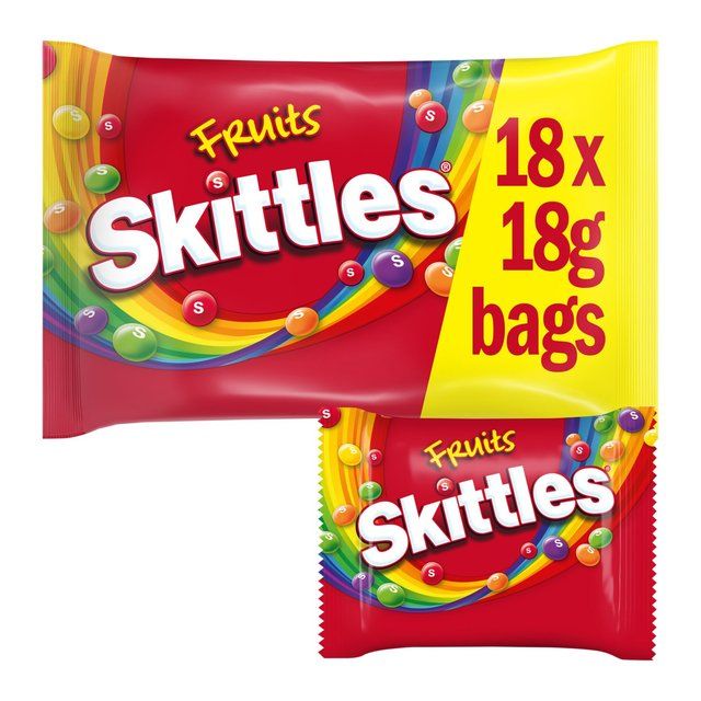 Skittles Vegan Chewy Sweets Fruit Flavoured Funsize Bags Multipack 18x18g   324g GOODS M&S   