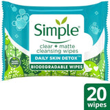 Simple Wipes Daily Detox Matte   20 per pack GOODS M&S   