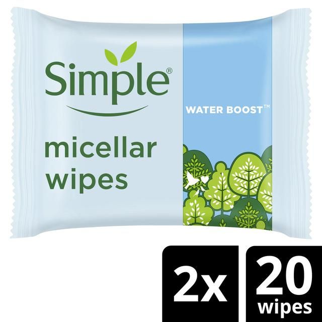 Simple Kind to Skin Micellar Biodegradable Cleansing Wipes   2 x 20 per pack GOODS M&S   