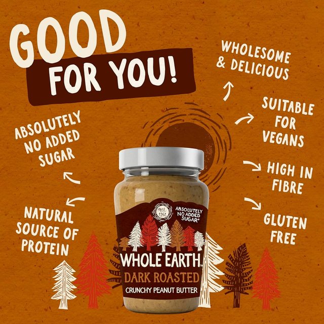 Whole Earth Dark Roasted Peanut Butter   340g GOODS M&S   