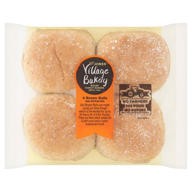 Village Bakery Brown Rolls   4 per pack