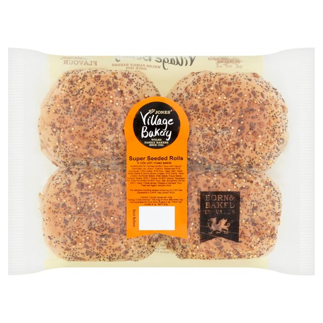 Village Bakery Seeded Rolls   4 per pack GOODS M&S   