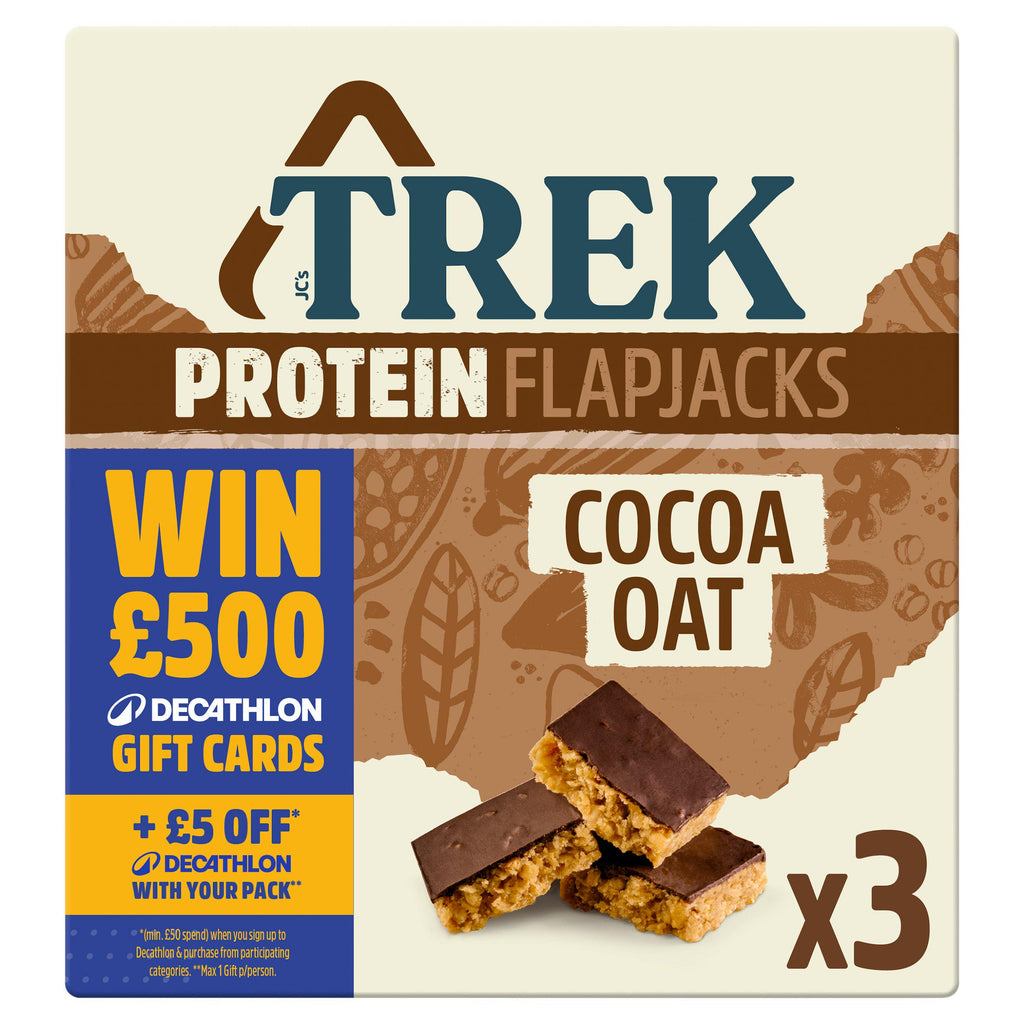 TREK Cocoa Oat Protein Flapjacks 3 x 50g