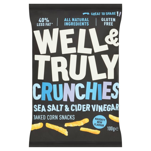 Well & Truly Crunchy Sea Salt & Cider Vinegar Share Bag   100g