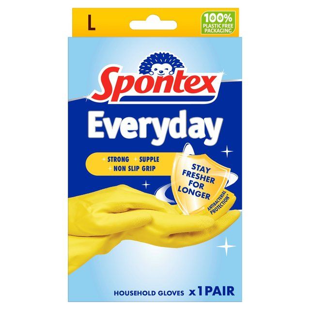 Spontex Everyday Protect Rubber Gloves Large   1pair