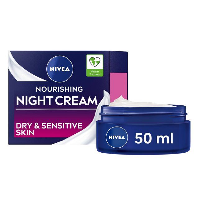 NIVEA Face Moisturiser Night Cream for Dry & Sensitive Skin    50ml