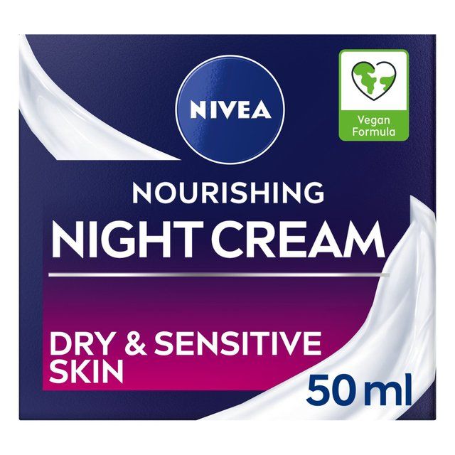 NIVEA Face Moisturiser Night Cream for Dry & Sensitive Skin    50ml