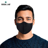 Social Lab Triple Layer Mens Reusable Face Masks 4 Pack