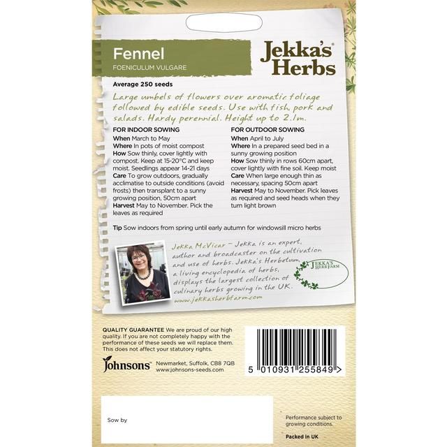 Johnsons Seeds - Jekka's Herbs - Fennel