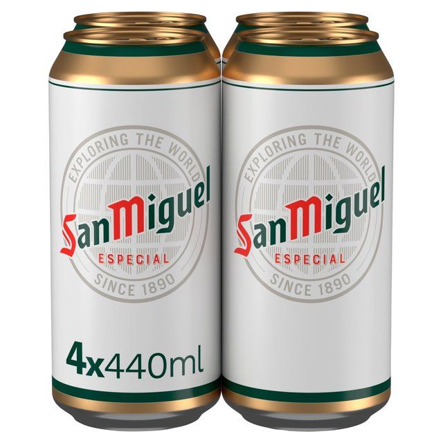 San Miguel Premium Lager Beer Cans   4 x 440ml