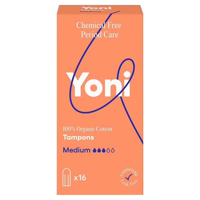 Yoni Organic Non Applicator Tampons Medium   16 per pack