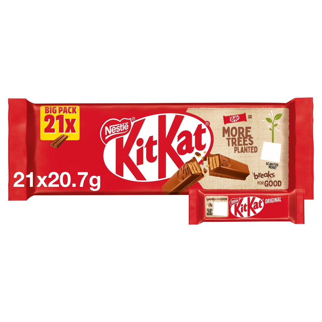 KitKat 2 Finger Milk Chocolate Biscuit Bar Multipack x21 434.7g