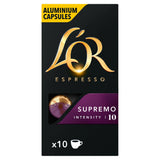 L'OR Nespresso Compatible Espresso Supremo x10 Aluminium Coffee Capsules Intensity 10 All coffee Sainsburys   