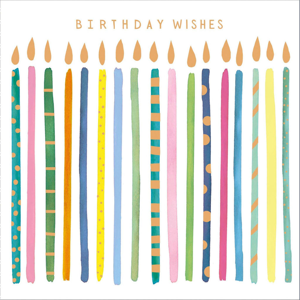 Sainsbury's Happy Birthday Wishes Card Rainbow Candles Greeting Card