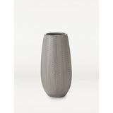 George Home Grey Chevron Textured Ceramic Vase 26.5cm - McGrocer