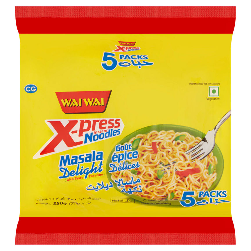 Wai Wai X-Press Instant Noodles Masala Delight 350g GOODS ASDA   