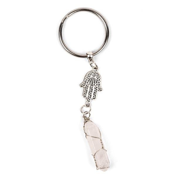 Myga Keyring - Hamsa & Clear Quartz GOODS Superdrug   