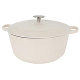 Sainsbury's Home 2.4L Oval Cast Iron Casserole Dish-cream cookware Sainsburys   